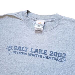 Vintage 2002 Olympic Winter Games Size Medium Mens Salt Lake Grey T-Shirt Utah